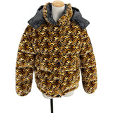 モンクレール MONCLER DAOS総柄ダウンジャケット ブラウン レーヨン レディース ダウンジャケット