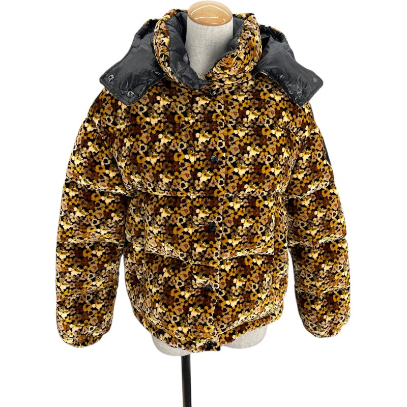 モンクレール MONCLER DAOS総柄ダウンジャケット ブラウン レーヨン レディース ダウンジャケット