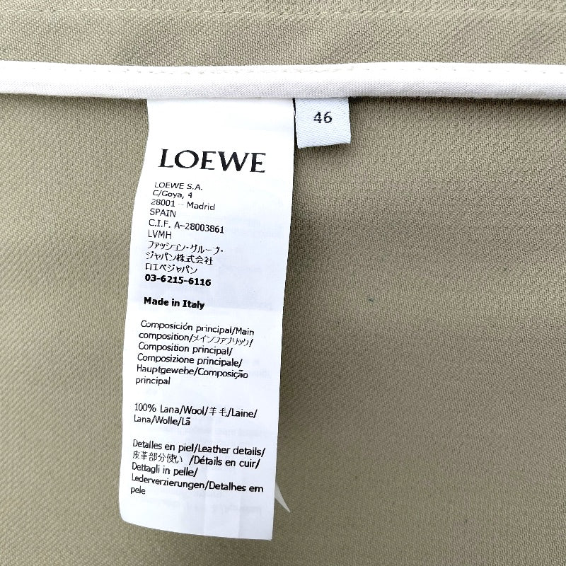 ロエベ LOEWE アナグラムロゴレザーパッチブルゾン H526Y02W27 ベージュ 羊毛 メンズ その他アウター