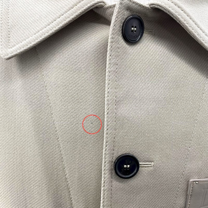 ロエベ LOEWE アナグラムロゴレザーパッチブルゾン H526Y02W27 ベージュ 羊毛 メンズ その他アウター