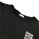 クリスチャン・ディオール Christian Dior ロゴプリント 長袖カットソー 413J642A0817 ブラック コットン メンズ カットソー