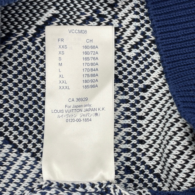 ルイ・ヴィトン LOUIS VUITTON カモピケジャガードニットセーター HIN08W ネイビー コットン メンズ セーター