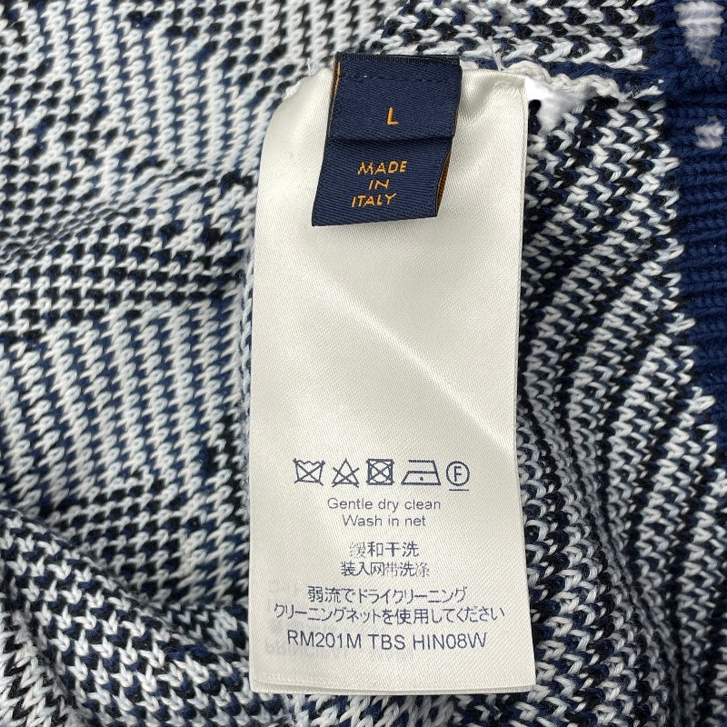 ルイ・ヴィトン LOUIS VUITTON カモピケジャガードニットセーター HIN08W ネイビー コットン メンズ セーター