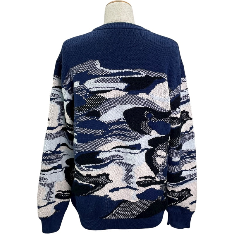 ルイ・ヴィトン LOUIS VUITTON カモピケジャガードニットセーター HIN08W ネイビー コットン メンズ セーター