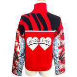 エルメス HERMES Jungle Love ニット切替ブルゾン 3E2817D3 レッド ニット レディース ブルゾン