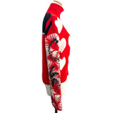 エルメス HERMES Jungle Love ニット切替ブルゾン 3E2817D3 レッド ニット レディース ブルゾン