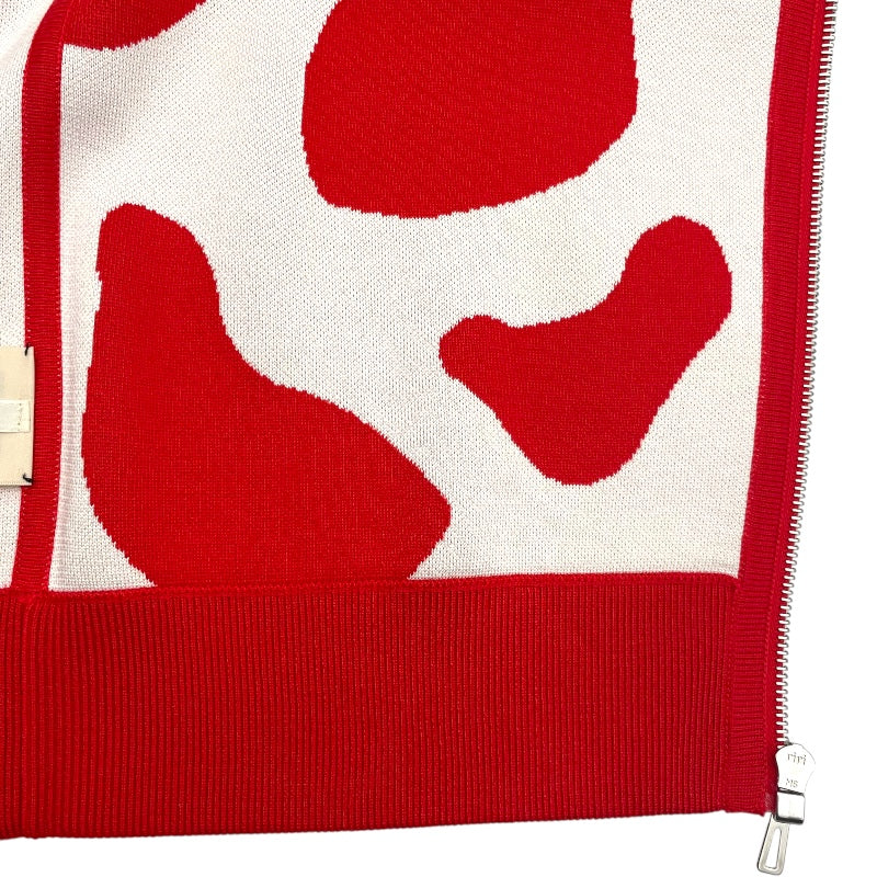 エルメス HERMES Jungle Love ニット切替ブルゾン 3E2817D3 レッド ニット レディース ブルゾン