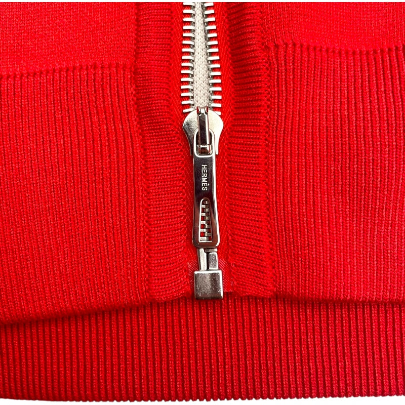 エルメス HERMES Jungle Love ニット切替ブルゾン 3E2817D3 レッド ニット レディース ブルゾン