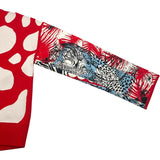 エルメス HERMES Jungle Love ニット切替ブルゾン 3E2817D3 レッド ニット レディース ブルゾン