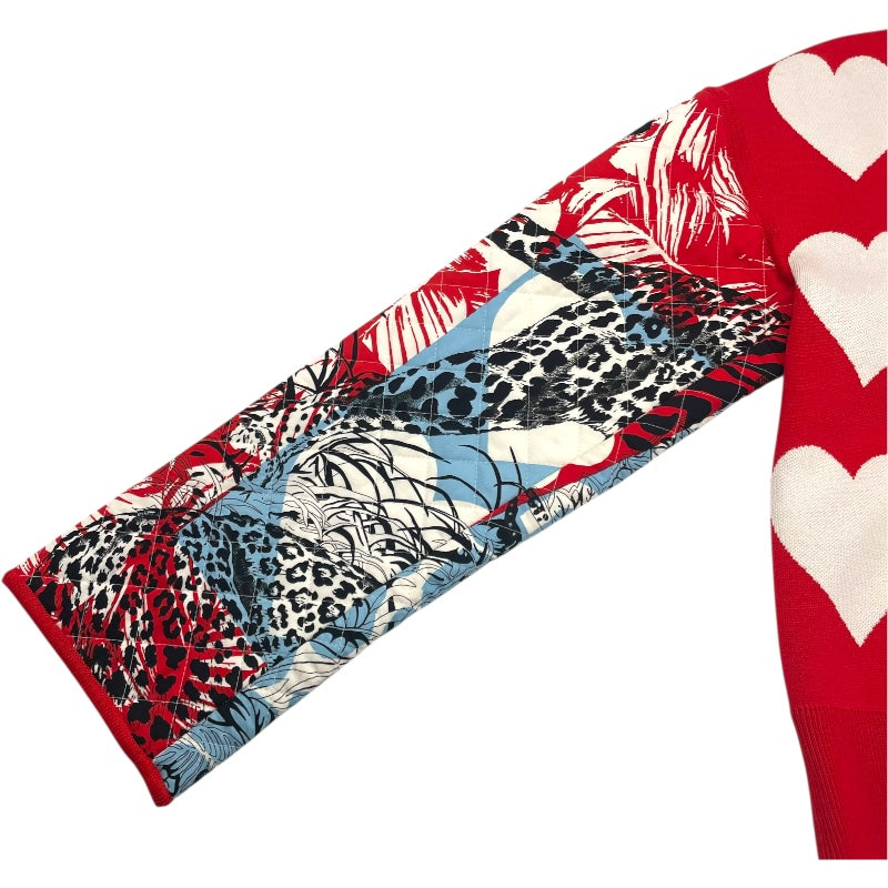 エルメス HERMES Jungle Love ニット切替ブルゾン 3E2817D3 レッド ニット レディース ブルゾン