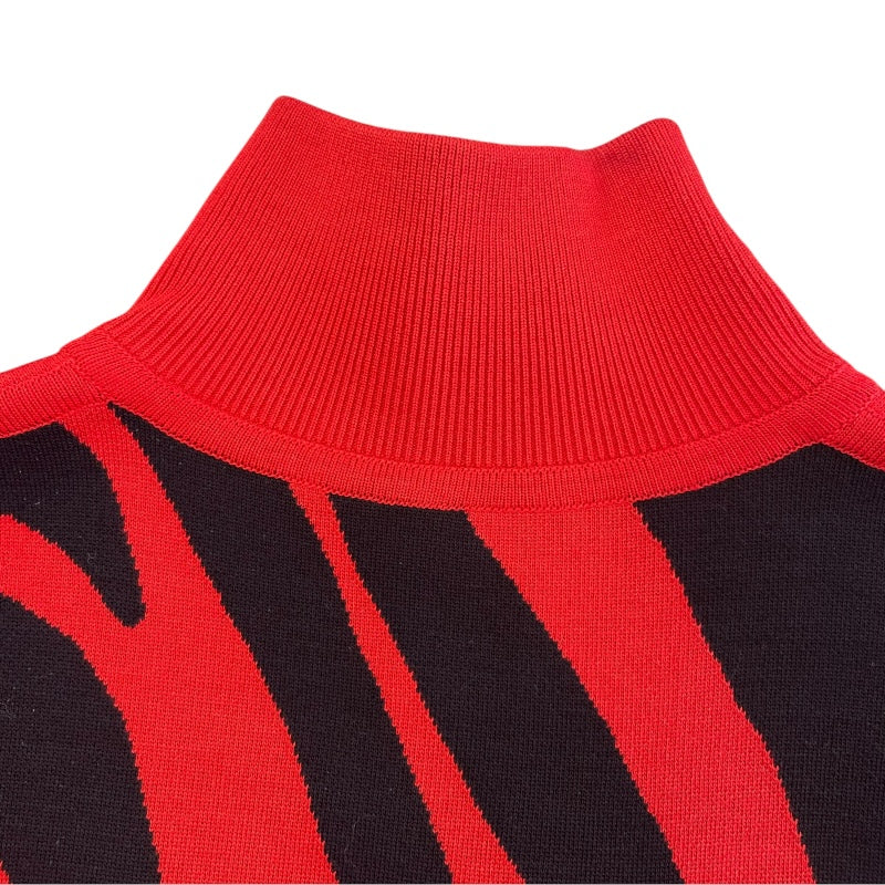 エルメス HERMES Jungle Love ニット切替ブルゾン 3E2817D3 レッド ニット レディース ブルゾン