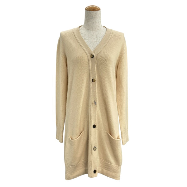エルメス HERMES カシミヤロングカーディガン ベージュ カシミヤ レディース カーディガン
