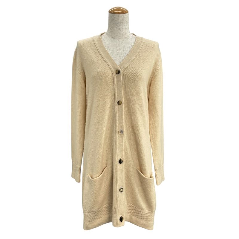 エルメス HERMES カシミヤロングカーディガン ベージュ カシミヤ レディース カーディガン