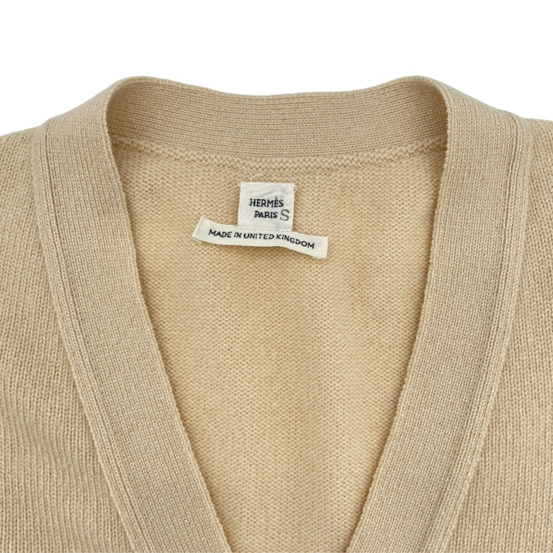 エルメス HERMES カシミヤロングカーディガン ベージュ カシミヤ