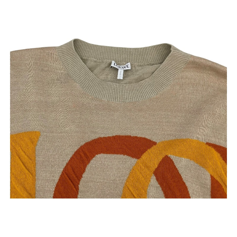 ロエベ LOEWE ロゴデザインルーズニットセーター S359Y14K37 ベージュ リネン メンズ セーター
