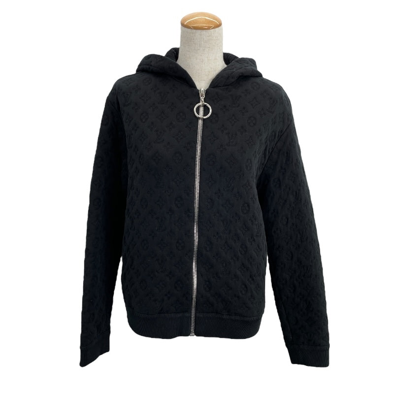 ルイ・ヴィトン LOUIS VUITTON モノグラムエンボスジップスウェットパーカー FFST01W ブラック コットン メンズ パーカー