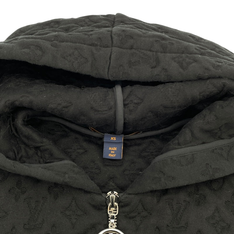 ルイ・ヴィトン LOUIS VUITTON モノグラムエンボスジップスウェットパーカー FFST01W ブラック コットン メンズ パーカー