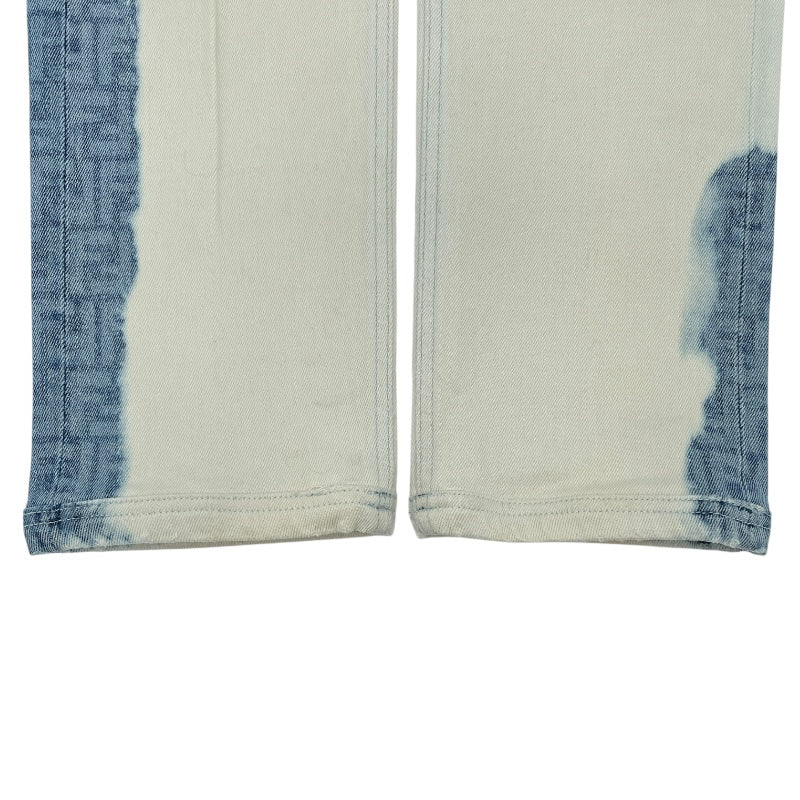 フェンディ FENDI FF柄ブリーチデザインデニムパンツ FLP288 ブルー コットン レディース デニムパンツ