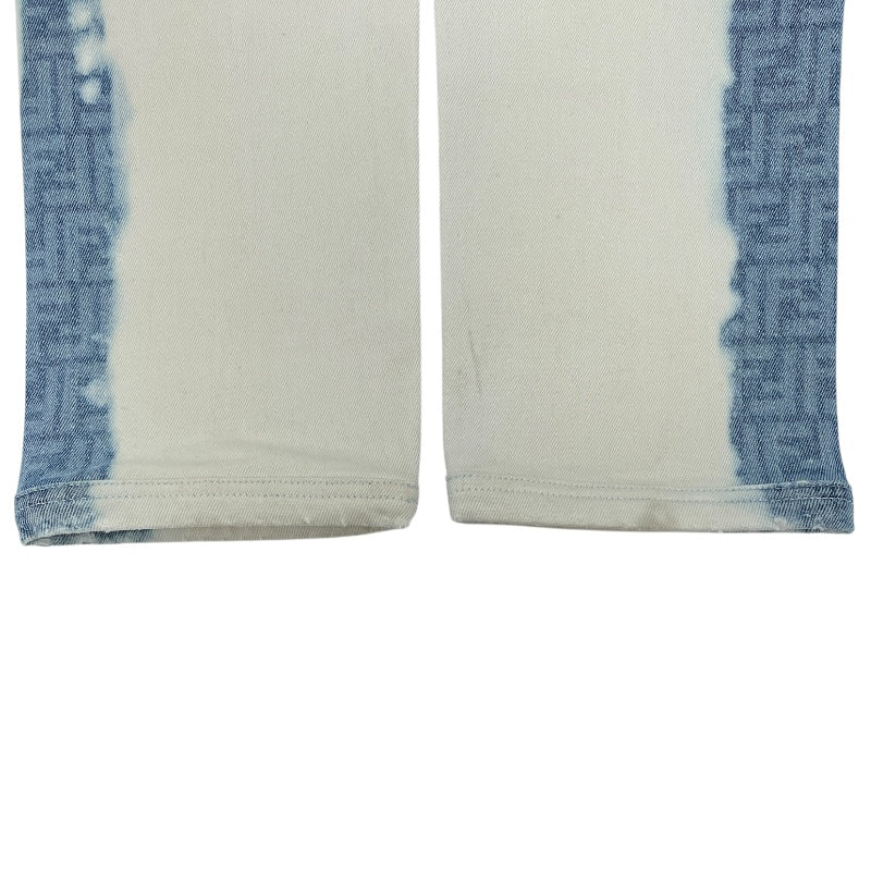 フェンディ FENDI FF柄ブリーチデザインデニムパンツ FLP288 ブルー コットン レディース デニムパンツ