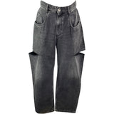 メゾン マルジェラ Maison Margiela カットアウトルーズデニムパンツ S51LA0051 ブラック コットン メンズ デニムパンツ