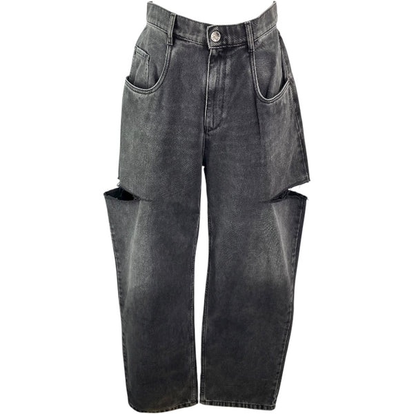 メゾン マルジェラ Maison Margiela カットアウトルーズデニムパンツ S51LA0051 ブラック コットン メンズ デニムパンツ