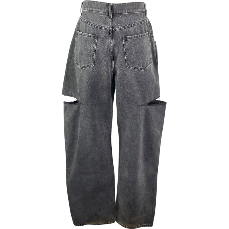 メゾン マルジェラ Maison Margiela カットアウトルーズデニムパンツ S51LA0051 ブラック コットン メンズ デニムパンツ