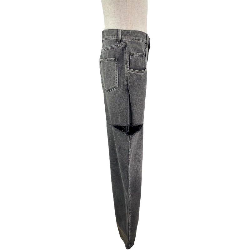 メゾン マルジェラ Maison Margiela カットアウトルーズデニムパンツ S51LA0051 ブラック コットン メンズ デニムパンツ