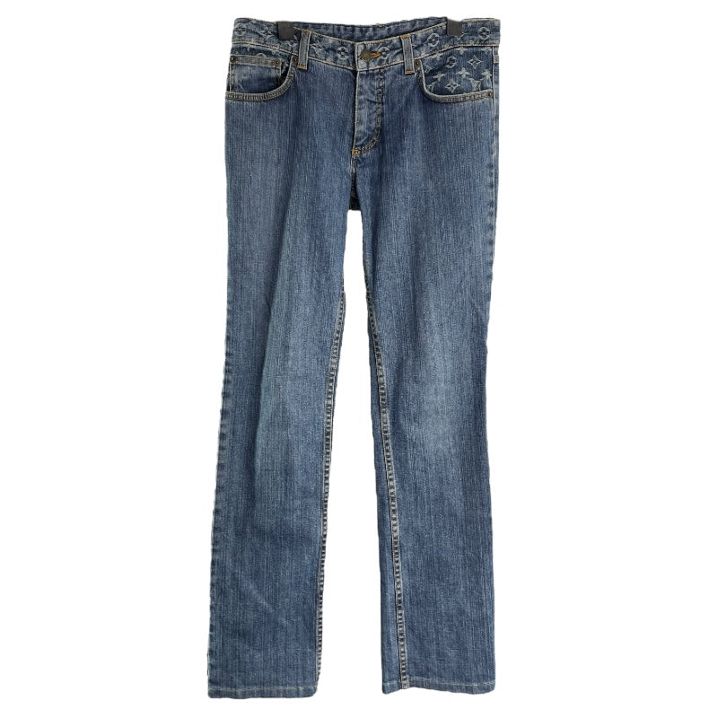 ルイ・ヴィトン LOUIS VUITTON モノグラムミックスデニムパンツ ブルー コットン レディース デニムパンツ