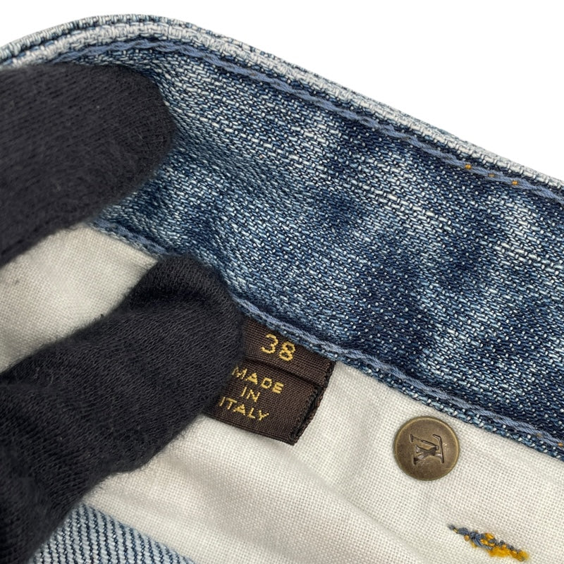 ルイ・ヴィトン LOUIS VUITTON モノグラムミックスデニムパンツ ブルー コットン レディース デニムパンツ