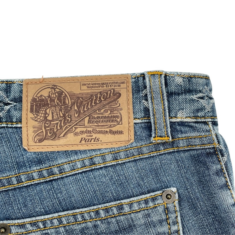 ルイ・ヴィトン LOUIS VUITTON モノグラムミックスデニムパンツ ブルー コットン レディース デニムパンツ