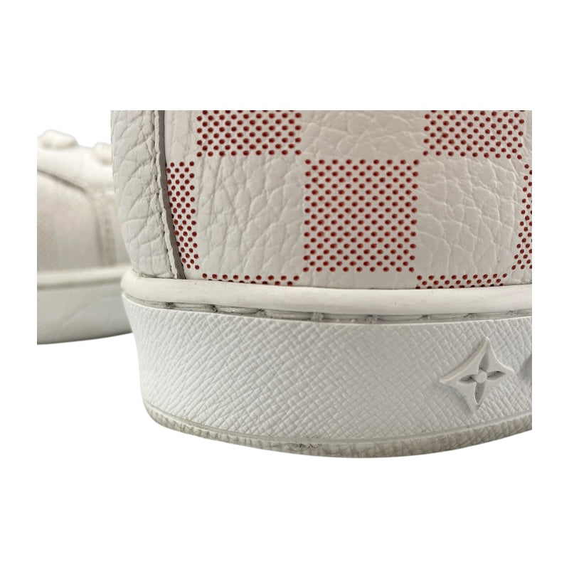 ルイ・ヴィトン LOUIS VUITTON ルクセンブルグライン ダミエローカットスニーカー LD0260 ホワイト レザー メンズ スニーカー
