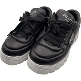 プラダ PRADA トライアングルロゴローカットスニーカー 2EE386 ブラック レザー メンズ スニーカー