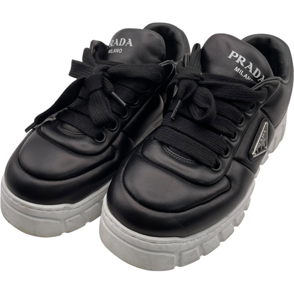 プラダ PRADA トライアングルロゴローカットスニーカー 2EE386 ブラック レザー メンズ スニーカー