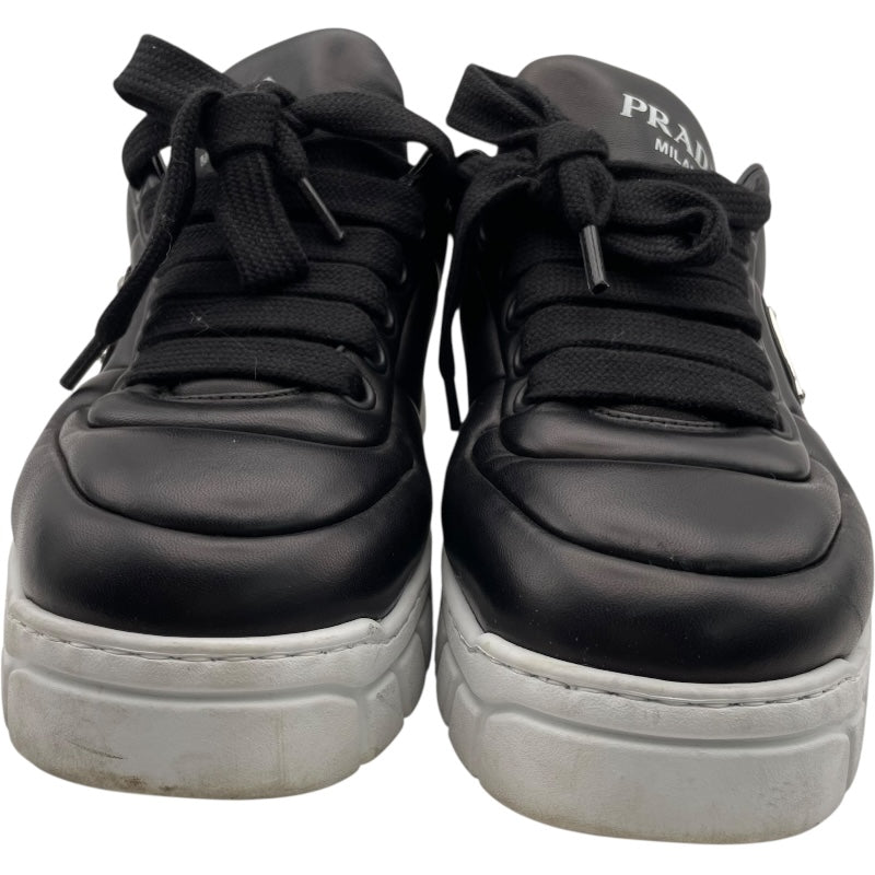 プラダ PRADA トライアングルロゴローカットスニーカー 2EE386 ブラック レザー メンズ スニーカー