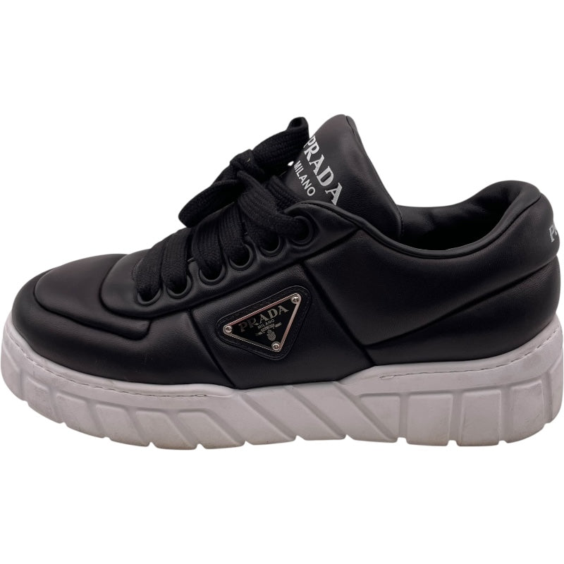 プラダ PRADA トライアングルロゴローカットスニーカー 2EE386 ブラック レザー メンズ スニーカー