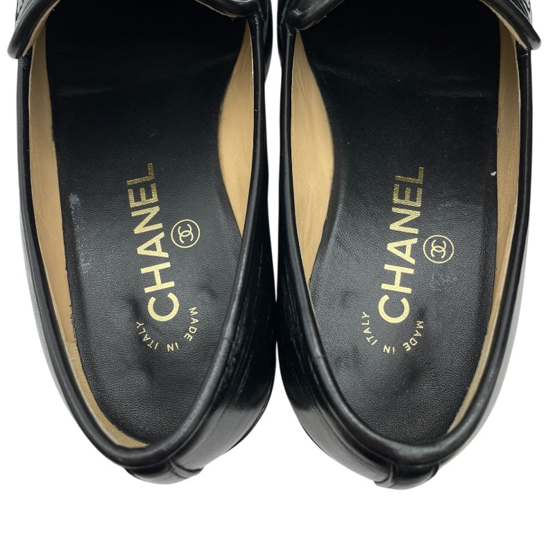 シャネル CHANEL ココマークローファー G39520 ブラック レディース ローファー