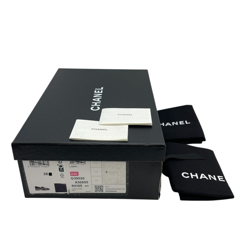 シャネル CHANEL ココマークローファー G39520 ブラック レディース ローファー
