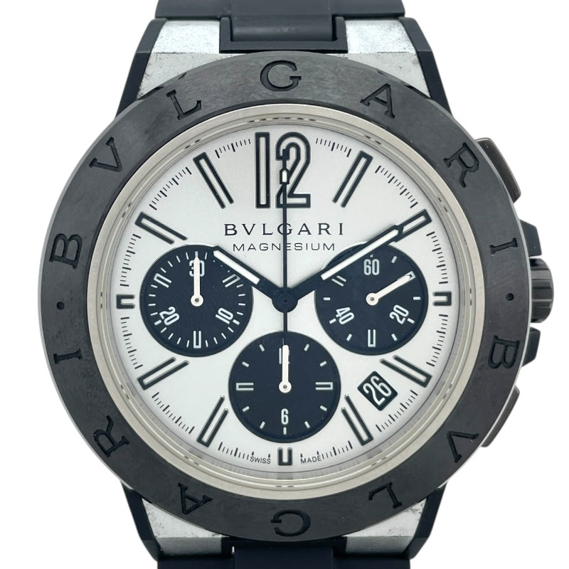 ブルガリ BVLGARI ディアゴノ マグネシウム クロノグラフ DG42SMCCH シルバー マグネシウム /セラミック/ラバーストラップ 自動巻き メンズ 腕時計