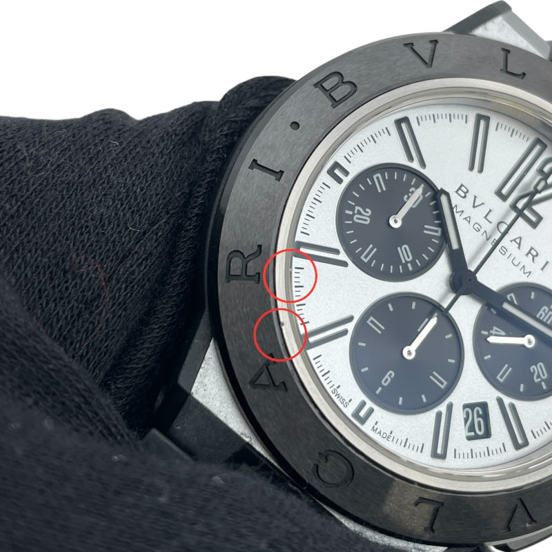 ブルガリ BVLGARI ディアゴノ マグネシウム クロノグラフ DG42SMCCH シルバー マグネシウム /セラミック/ラバーストラップ 自動巻き メンズ 腕時計