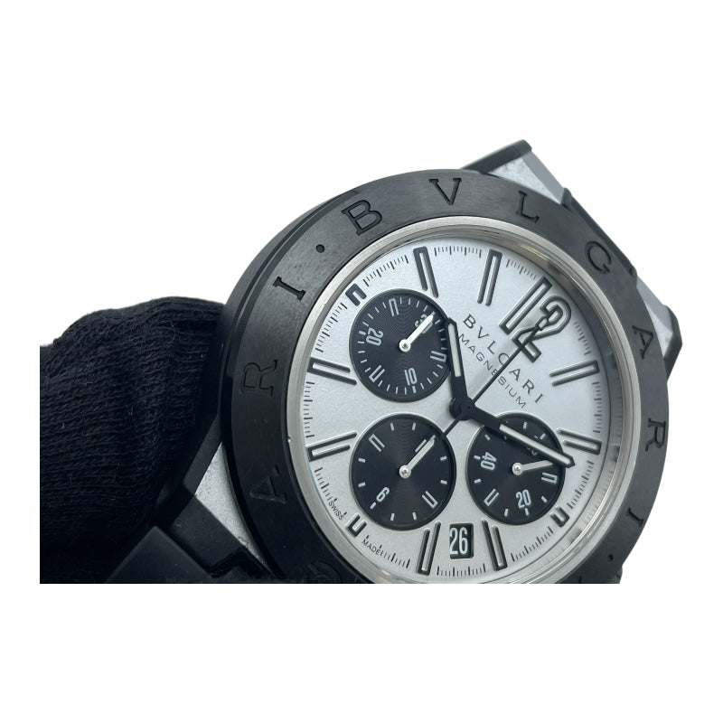 ブルガリ BVLGARI ディアゴノ マグネシウム クロノグラフ DG42SMCCH シルバー マグネシウム /セラミック/ラバーストラップ 自動巻き メンズ 腕時計