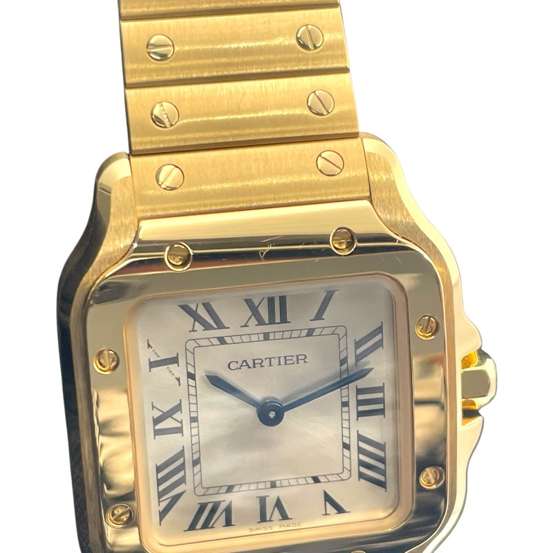 カルティエ Cartier サントス ドゥ カルティエ WGSA0107 ホワイト K18YG クオーツ レディース 腕時計