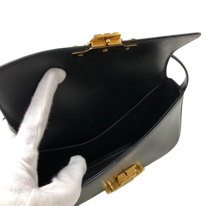 セリーヌ CELINE ショルダーバッグ クロード 194143 ブラック ゴールド金具 カーフ レディース ショルダーバッグ