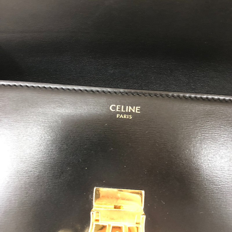 セリーヌ CELINE ショルダーバッグ クロード 194143 ブラック ゴールド金具 カーフ レディース ショルダーバッグ
