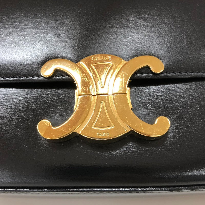 セリーヌ CELINE ショルダーバッグ クロード 194143 ブラック ゴールド金具 カーフ レディース ショルダーバッグ