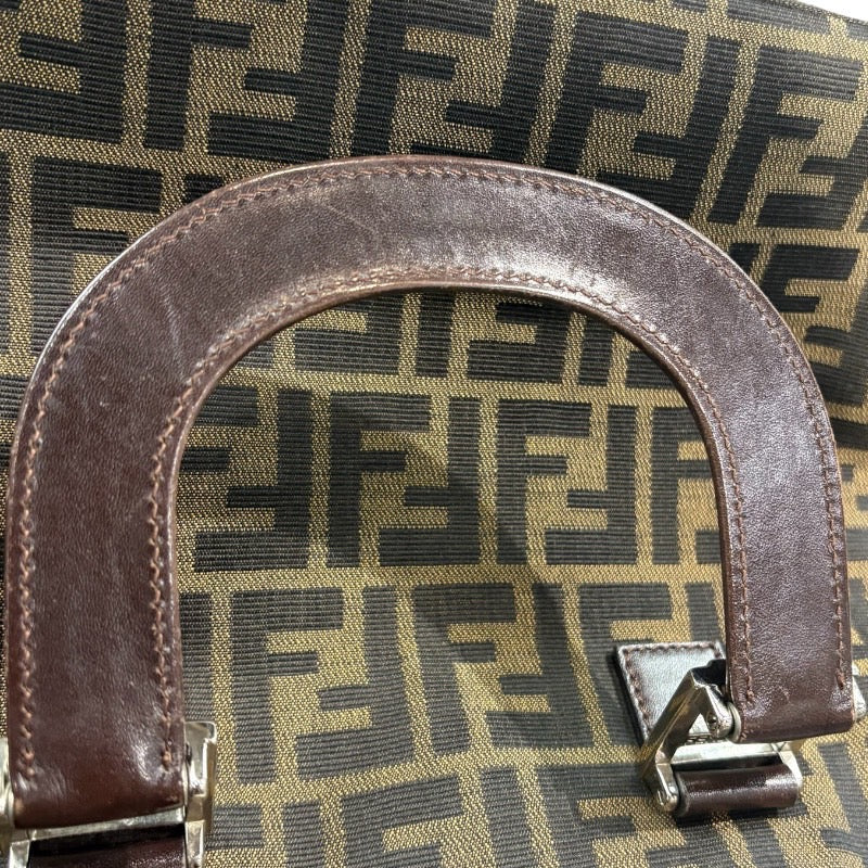 フェンディ FENDI ズッカ ハンドバッグ ブラウン ナイロンキャンバス レディース ハンドバッグ