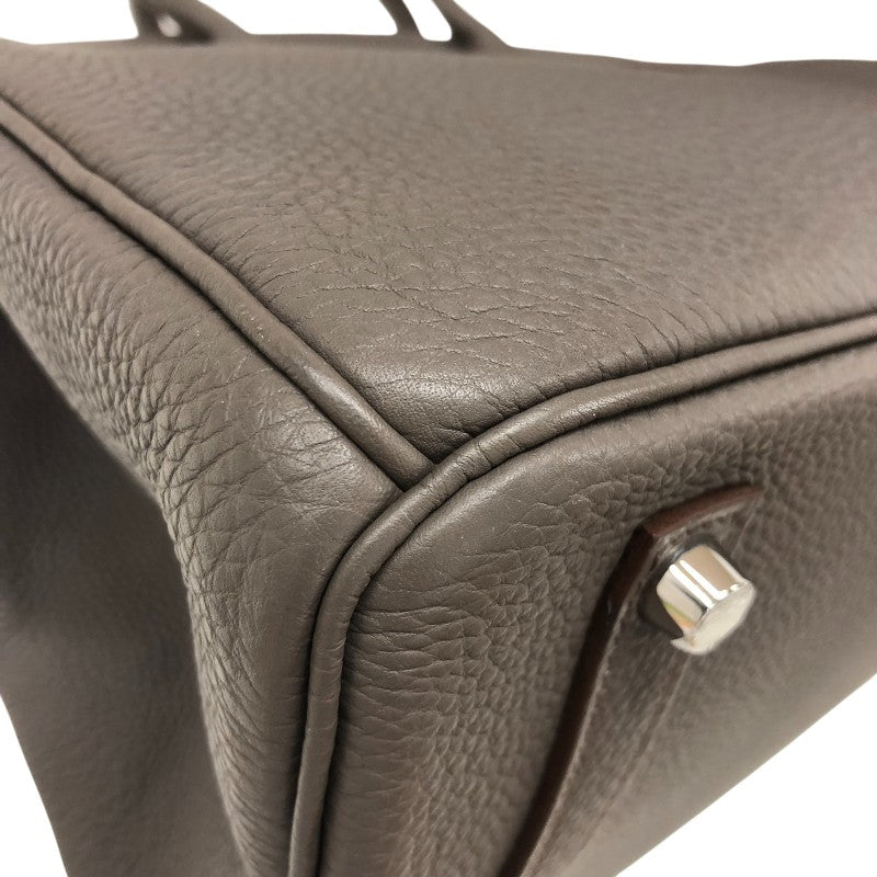 エルメス HERMES バーキン35 □P刻 エタン シルバー金具 トリヨンクレマンス レディース ハンドバッグ