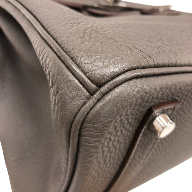 エルメス HERMES バーキン35 □P刻 エタン シルバー金具 トリヨンクレマンス レディース ハンドバッグ