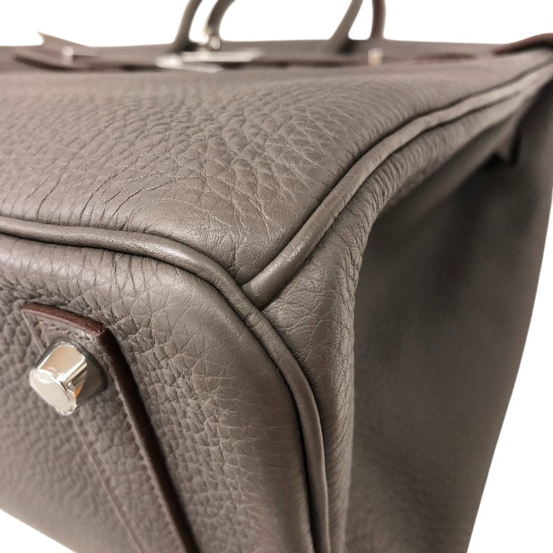 エルメス HERMES バーキン35 □P刻 エタン シルバー金具 トリヨンクレマンス レディース ハンドバッグ