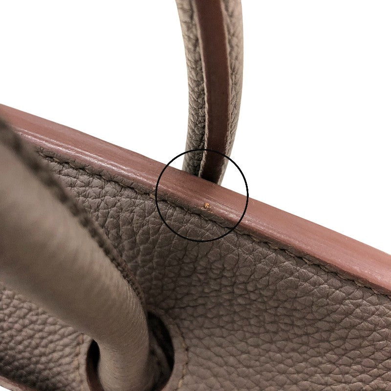 エルメス HERMES バーキン35 □P刻 エタン シルバー金具 トリヨンクレマンス レディース ハンドバッグ