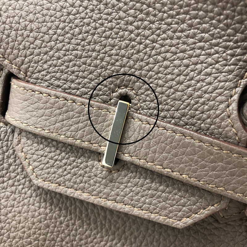 エルメス HERMES バーキン35 □P刻 エタン シルバー金具 トリヨンクレマンス レディース ハンドバッグ